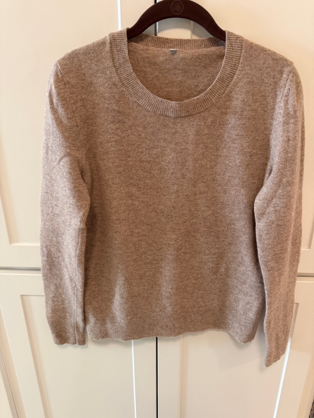 Classic Crewneck Women's Sweater - Taupe